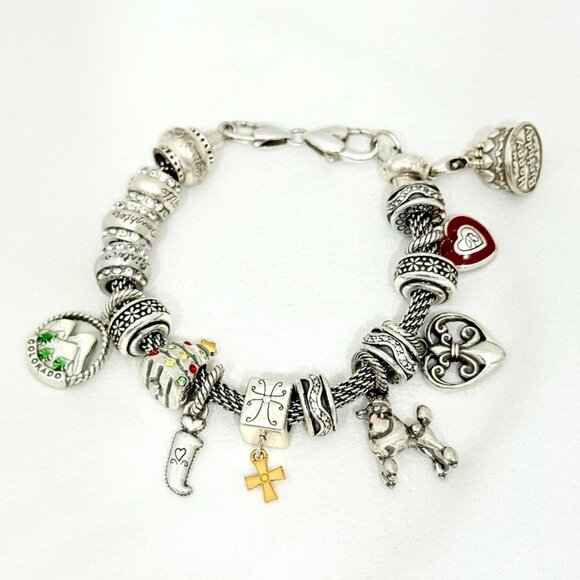Brighton Add-a-Charm Bracelet with 12 charms 8" Length - Picture 10 of 15
